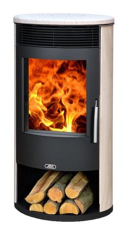 Печь-камин ABX Tartu 5, черная сталь, мокка крем с верхней плитой в Анапе